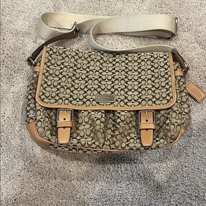 Coach Tan and Brown Voyager  Messenger  Bag